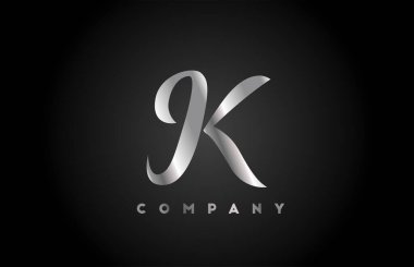 Markalaşma için gri metal alfabe harf logosu simgesi. Harfler ve kurumlar için yaratıcı şirket tasarımı 