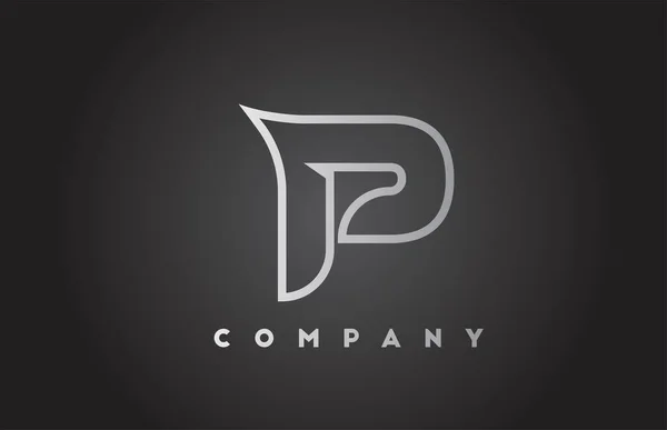 Twórcze Szare Gradientowe Logo Liter Alfabetu Dla Szablonu Biznesowego Profesjonalny — Wektor stockowy