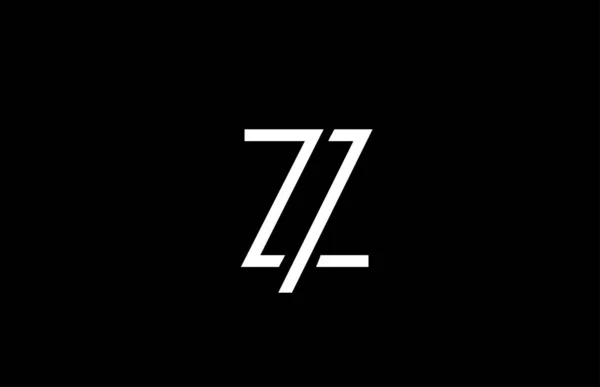 ビジネステンプレート用のZラインアルファベット文字ロゴ 白黒でのレタリングとアイデンティティのためのシンプルな創造的なアイコンデザイン — ストックベクタ