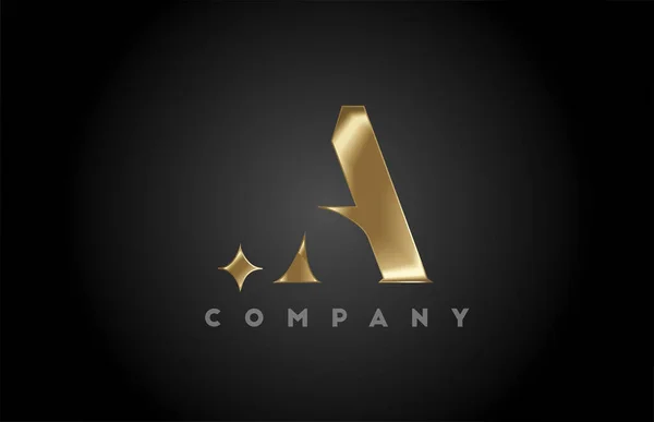 Modelo Logotipo Ícone Letra Alfabeto Metal Dourado Empresa Design Negócios — Vetor de Stock