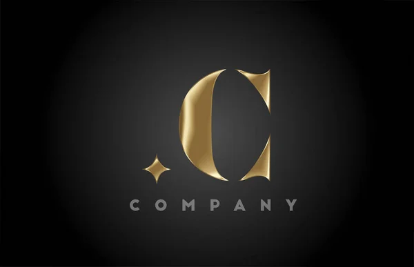 Metal Ouro Alfabeto Letra Ícone Logotipo Modelo Empresa Design Negócios — Vetor de Stock