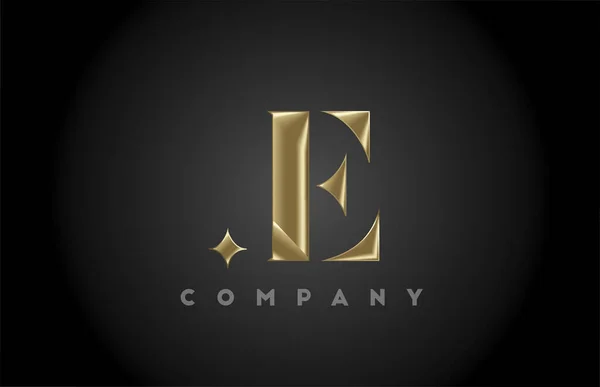 Ouro Metal Alfabeto Letra Ícone Logotipo Modelo Empresa Design Negócios —  Vetores de Stock