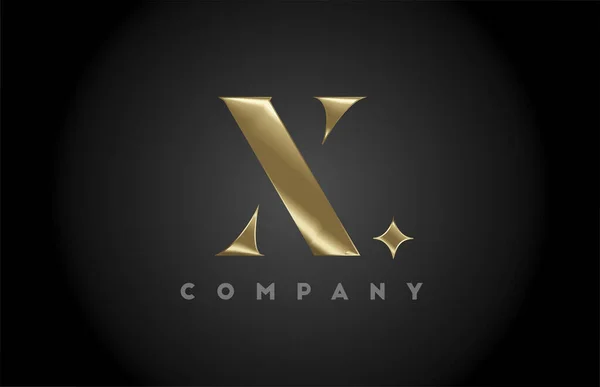 Złota Metalowa Ikona Alfabetu Liter Szablon Logo Firma Biznes Design — Wektor stockowy