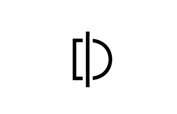 Черно Белая Линия Алфавита Буква Логотипа Деловой Иконки Простой Творческий — стоковый вектор