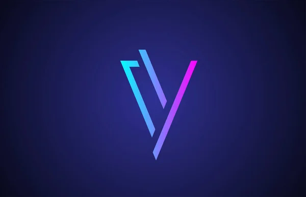Rosa Azul Linha Alfabeto Letra Logotipo Para Negócios Empresa Design — Vetor de Stock
