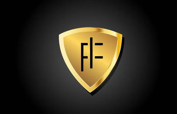 Escudo Dourado Alfabeto Luxo Letra Logotipo Ícone Para Negócios Empresa —  Vetores de Stock