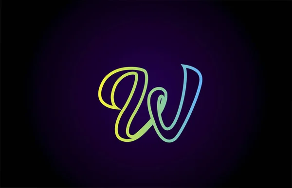 Grönt Gult Kreativt Handskrivet Alfabet Bokstav Logotyp För Branding Och — Stock vektor