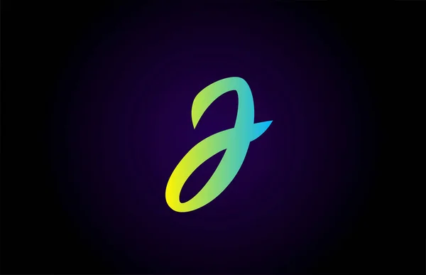 Alfabeto Lettera Logo Icona Branding Verde Giallo Design Creativo Lettering — Vettoriale Stock