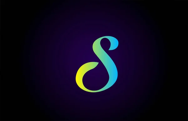 Logo Litery Alfabetu Ikona Znakowania Kolorze Zielonym Żółtym Kreatywny Design — Wektor stockowy