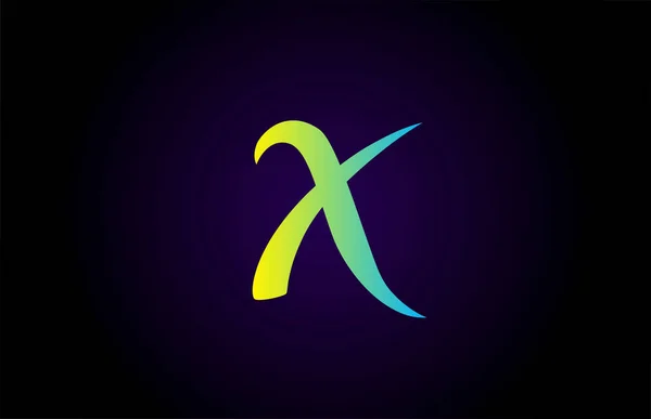 Alphabet Buchstabe Logo Symbol Für Branding Grün Und Gelb Kreatives — Stockvektor