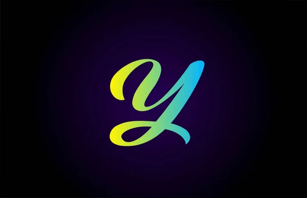 Alphabet Letter Logo Icon Branding Green Yellow Creative Branding Design — Stock Vector