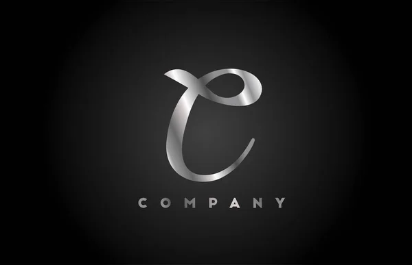 Grijs Metaal Alfabet Letter Logo Pictogram Voor Branding Creatief Bedrijfsontwerp — Stockvector