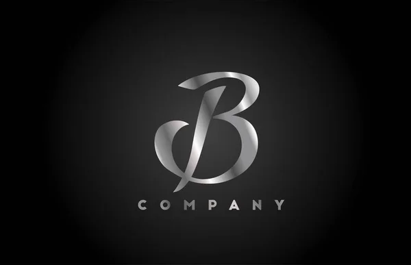 Grey Metal Alphabet Letter Logo Icon Branding Creative Company Design — Stock Vector