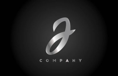 Markalaşma için gri metal J alfabesi harfi simgesi. Harfler ve kurumlar için yaratıcı şirket tasarımı 