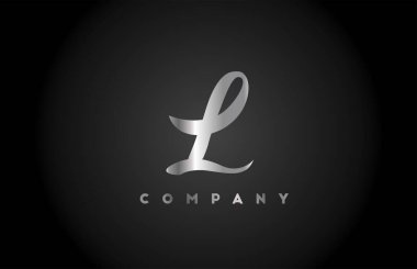 Markalaşma için gri metal alfabe harf logosu simgesi. Harfler ve kurumlar için yaratıcı şirket tasarımı 
