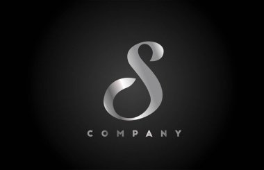 Markalaşma için gri metal S alfabesi harfi simgesi. Harfler ve kurumlar için yaratıcı şirket tasarımı 