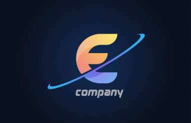 Mavi ve sarı renkli alfabe harfli simge. Şirket ve iş dünyası için yaratıcı tasarım