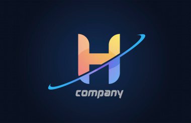 Mavi ve sarı renkli alfabe harfi simgesi. Şirket ve iş dünyası için yaratıcı tasarım