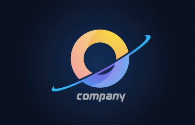 Mavi ve sarı renkli alfabe harfi simgesi. Şirket ve iş dünyası için yaratıcı tasarım