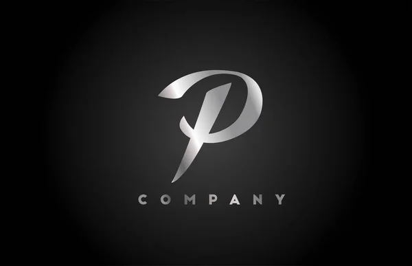 Metal Cinzento Alfabeto Letra Logotipo Ícone Para Branding Design Empresa — Vetor de Stock
