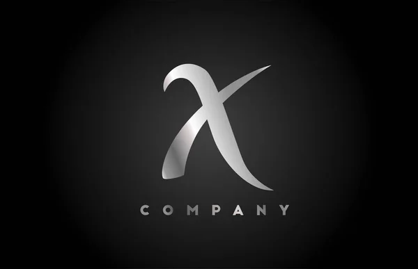 灰色金属X字母表标识图标的品牌 信件和公司的创意公司设计 — 图库矢量图片