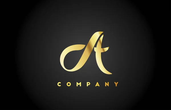 Logam Emas Logo Huruf Alfabet Untuk Penamaan Desain Perusahaan Kreatif - Stok Vektor