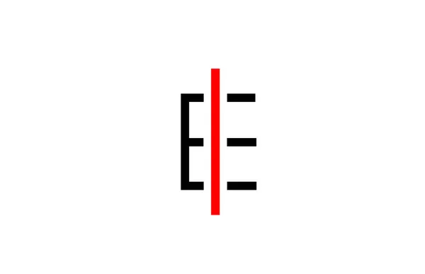 Μαύρο Κόκκινο Γραμμή Αλφάβητο Γράμμα Εικονίδιο Λογότυπο Δημιουργικός Σχεδιασμός Για — Διανυσματικό Αρχείο