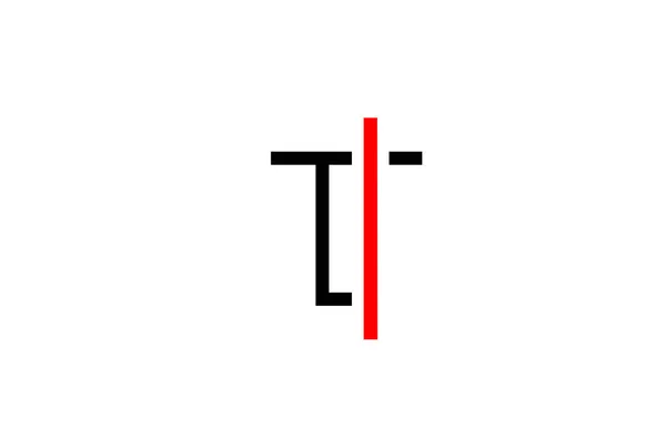 Noir Rouge Ligne Alphabet Lettre Logo Icône Conception Créative Pour — Image vectorielle