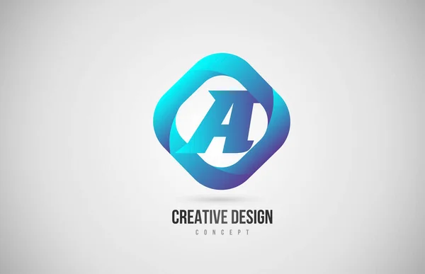 Gradiente Azul Icono Del Logotipo Letra Del Alfabeto Diseño Creativo — Vector de stock