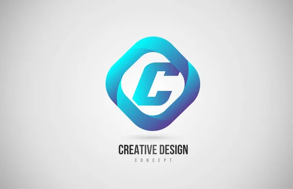 Blu Gradiente Alfabeto Lettera Logo Icona Design Creativo Azienda — Vettoriale Stock