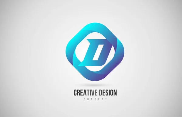 Azul Degradado Alfabeto Letra Icono Del Logotipo Diseño Creativo Para — Vector de stock