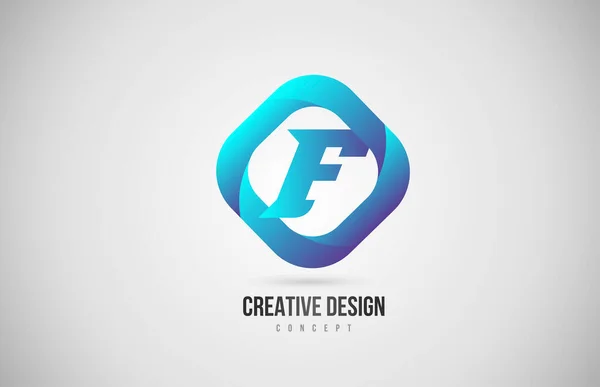 Mavi Gradyan Alfabe Harf Logosu Simgesi Şirket Için Yaratıcı Tasarım — Stok Vektör