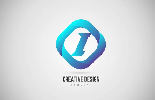 Mavi Gradyan Alfabe Harfi Logo Simgesi Şirket Için Yaratıcı Tasarım — Stok Vektör