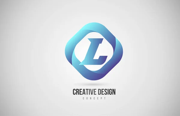 Gradiente Azul Alfabeto Letra Logotipo Ícone Design Criativo Para Empresa — Vetor de Stock