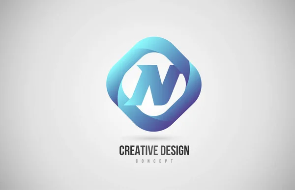 Bleu Dégradé Alphabet Lettre Logo Icône Conception Créative Pour Entreprise — Image vectorielle