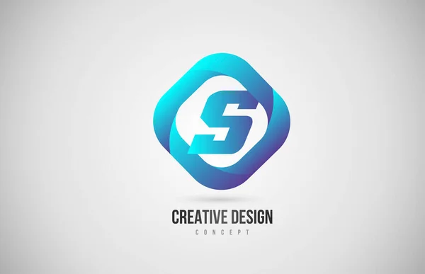 Blå Gradient Alfabetet Bokstav Logotyp Ikon Kreativ Design För Företag — Stock vektor