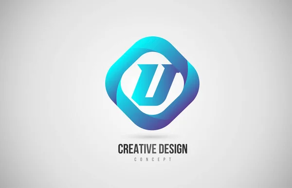 Azul Degradado Alfabeto Letra Icono Del Logotipo Diseño Creativo Para — Vector de stock