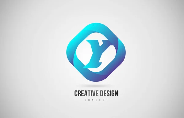 Blauer Farbverlauf Buchstabe Logo Symbol Kreatives Design Für Unternehmen — Stockvektor