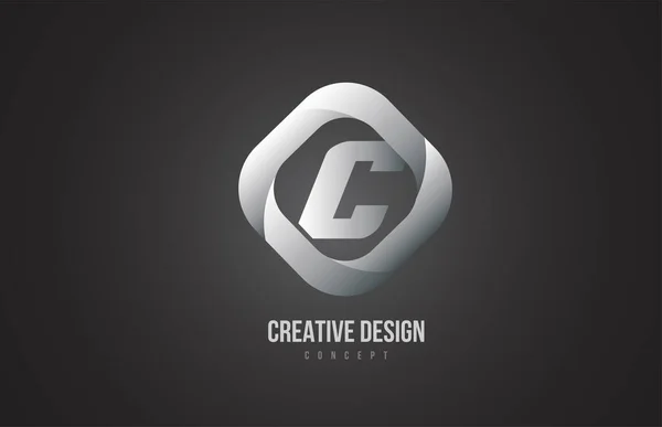 Šedá Černá Abeceda Symbol Logo Ikona Tvůrčí Design Pro Obchod — Stockový vektor