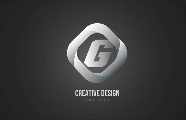 Gris Alfabeto Negro Letra Icono Del Logotipo Diseño Creativo Para — Vector de stock