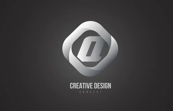 Qグレーのアルファベット文字のロゴアイコン ビジネスや企業のための創造的なデザイン — ストックベクタ