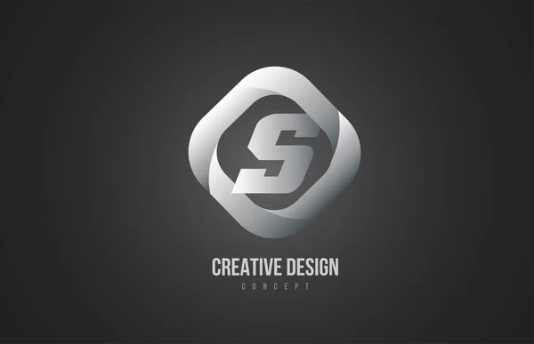 Sグレーのアルファベット文字のロゴアイコン ビジネスや企業のための創造的なデザイン — ストックベクタ