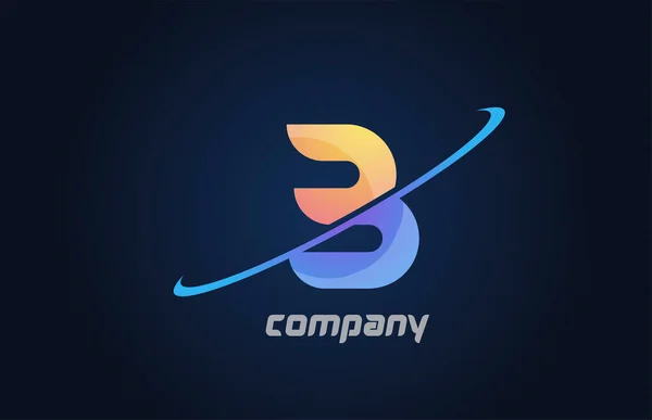 Swoosh Alphabet Lettre Logo Icône Bleu Jaune Conception Créative Pour — Image vectorielle