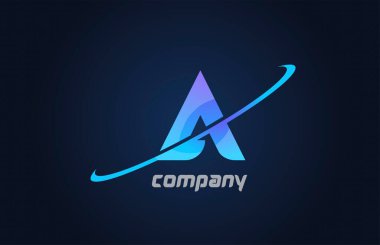 Mavi bir swoosh alfabe harfi simge şablonu. Şirket ve iş dünyası için yaratıcı tasarım