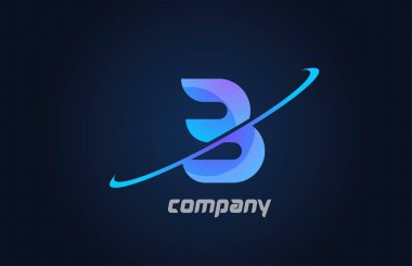 B mavi alfabe harfi simge şablonu. Şirket ve iş dünyası için yaratıcı tasarım