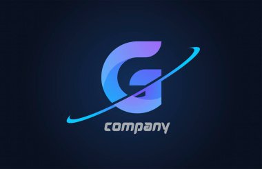 G mavi swoosh alfabe harfi simge şablonu. Şirket ve iş dünyası için yaratıcı tasarım