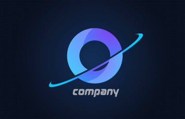 O mavi swoosh alfabe harfi simge şablonu. Şirket ve iş dünyası için yaratıcı tasarım