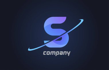 S mavi swoosh alfabe harfi simge şablonu. Şirket ve iş dünyası için yaratıcı tasarım