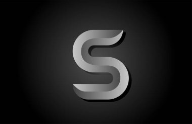 siyah gri gradyan S alfabe harfi logo simgesi. Şirket ve iş şablonu için yaratıcı tasarım kavramı 