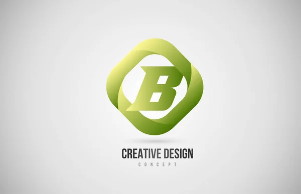 Zelená Ikona Písmena Písmene Kosočtvercovým Tvarem Creative Gradient Design Company — Stockový vektor